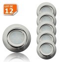Lot de 12 Spot Led Encastrable Complete Satin Orientable lumière Blanc Neutre eq