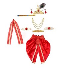 Déguisement Little Kanha JI pour enfants avec Dhoti, Patka, Mukut Bansuri...