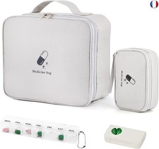 2 Pièces Trousse de Secours Vide avec 2 Pcs Pilulier, Étanche Sac de Médecine Po