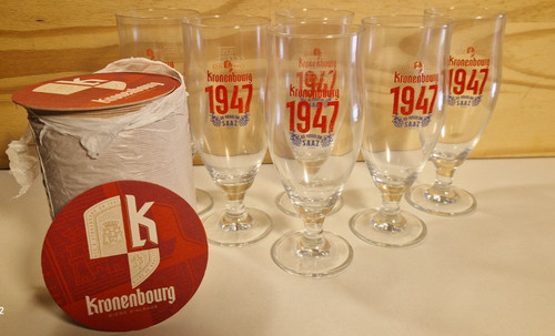Verres pied kronenbourg - 6,