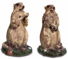Lo de 2 - Figurine statuette statue Marmotte - 9 cm - animal sauvage animaux