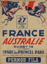 affiche poster  rugby 1952