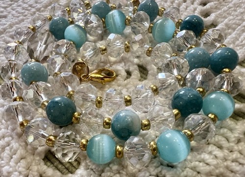 Collier perles pierre - collier,