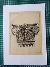 BA002 Dessin d'étude taille de pierre encre de chine sur calque