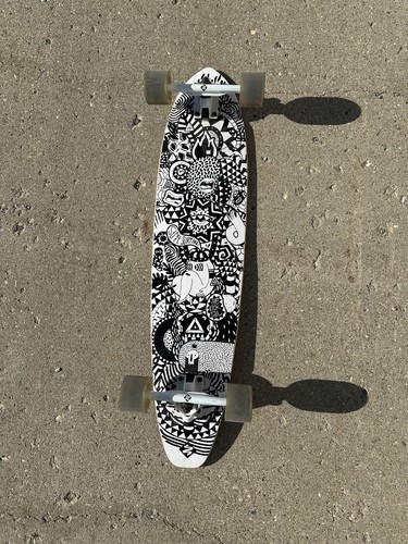 White wave complete longboard - wave,