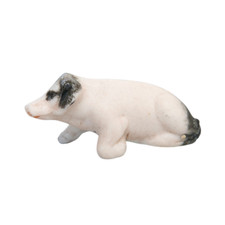 Ancienne Fève Allemande Cochon Porc 32x13 mm Biscuit Hertwig Figurine Miniature