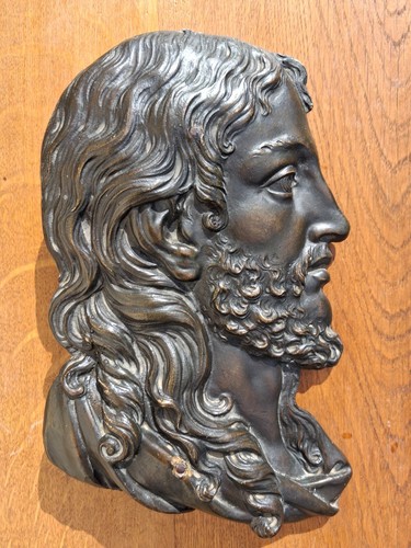 Rare profil christ bronze - christ,