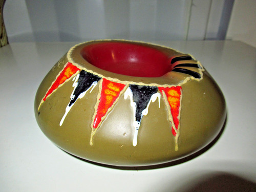 Ancien cendrier céramique - ancien, en