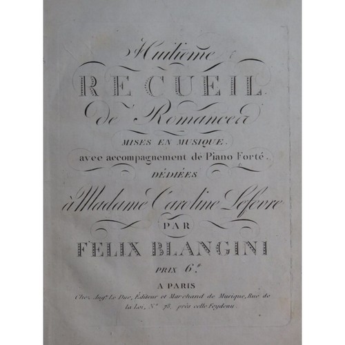 Blangini félix recueil - blangini, de