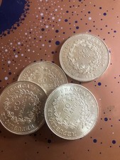 Lot 4 pièces argent 50 francs