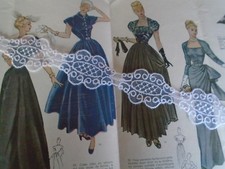 DENTELLE  DE CALAIS DESSEILLES  MEDAILLON BLANC  35MM   vendu au mètre