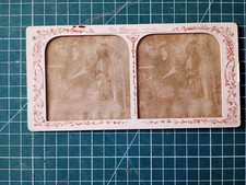 AX13 Photo circa 1900 Stéréoscopique albuminée colorisée érotique