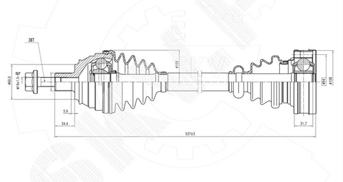 Arbre transmission avant - arbre,