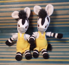 S19 / lot 2 doudou peluches zèbre jaune ZOU DUJARDIN