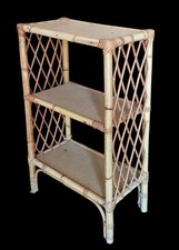 Ancienne Petite étagère bibliothèque Rotin Vintage Old rattan bookcase shelf