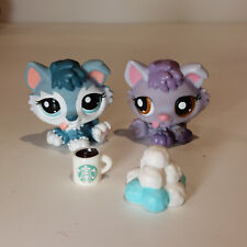 AUTHENTIC Littlest Pet Shop 2 baby Husky Puppy Dogs #1752 #1810 Blue Purple Snow