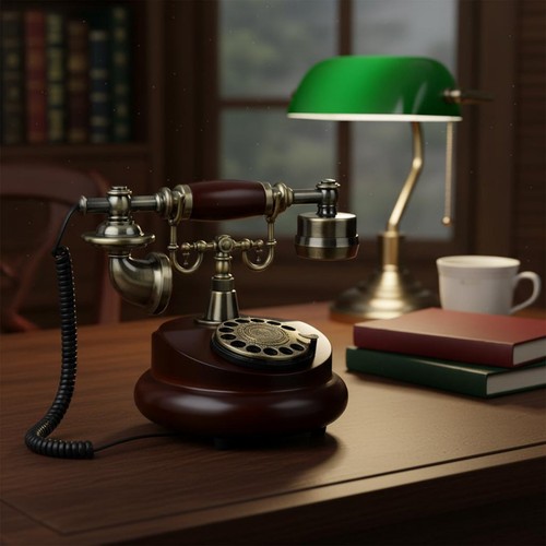 Téléphone cadran rotatif - téléphone, à