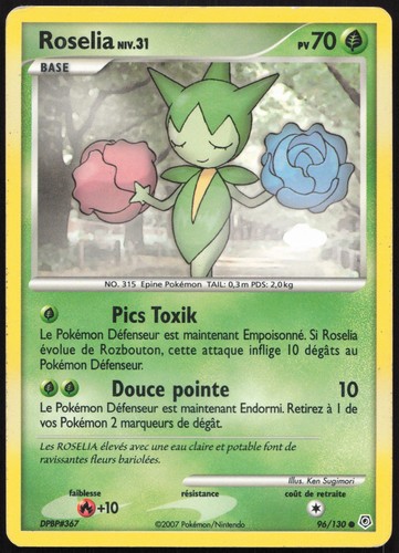 Carte pokémon roselia - pokémon,