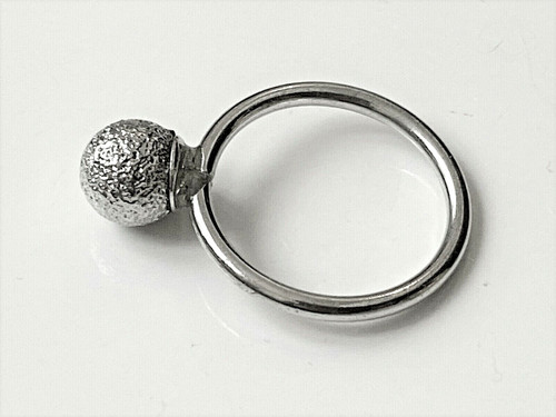 Bague vintage argenté boule - bague,