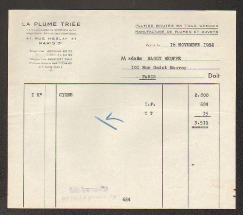 Paris usine plumes - (iii°),