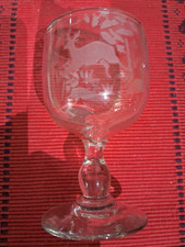 Ancien verre souffle  gravé