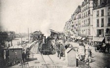 44 CPA ANIMEE DEBUT 1900 NANTES QUAI DE LA FOSSE STATION DE LA BOURSE