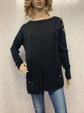 Pull Vintage noir Femme taille L/XL doux et confortable VFP071