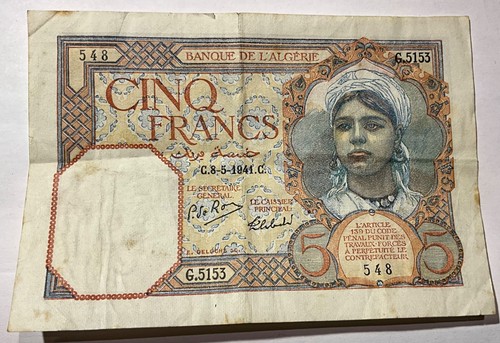 Algérie francs 8 mai 1941 - -,