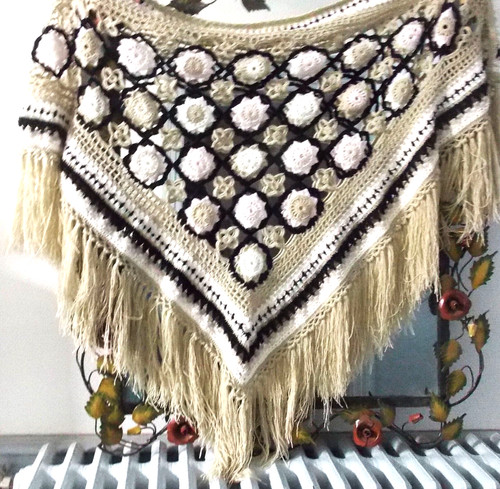 Chale crochet fait main - chale,