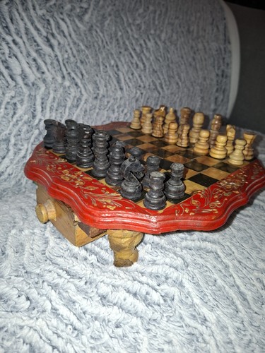Ancien jeu échecs artisanal - ancien,