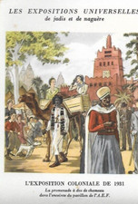 CPA dépliant pub. Les expositions universelles de Jadis et Naguère 1931 chameau