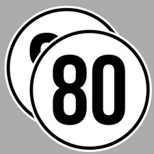 2 X VITESSE LIMITE 80 Km/h AUTO VAN REMORQUE CARAVANE 10cm STICKER VA063