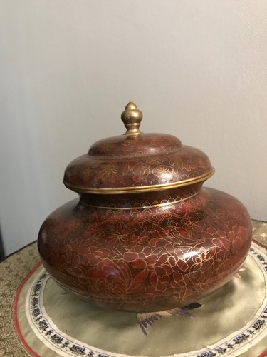 Cloisonne bonbonniere potiche - cloisonne,