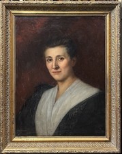 Original Antique Oil on Canvas Painting, Female Portrait, Fine Art, Framed