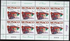 MONACO STAMP TIMBRE N° 2168 " ENZO FERRARI 7F FEUILLE ENTIERE " NEUF xx LUXE B32