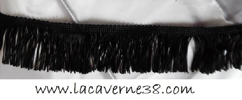 Galon frange noir 5cm - 1/3m,