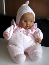 poupon poupée COROLLE doudou Babipouce-RARE en mulâtre- corps ROSE RAYE 2010