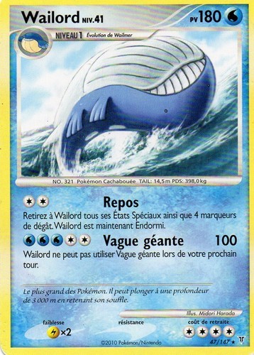 Wailord 180pv 147 carte - 47/147,