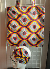 Tote bag/  Sac Tissu.  coton Wax'et le bandeau cheveux Femme. Lot 2 pièces  
