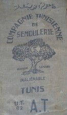 Rare sac toile de jute Compagnie Tunisienne de Semoulerie Tunis /voir descriptif