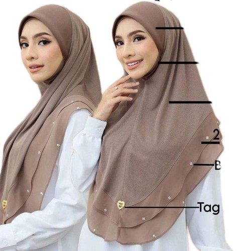 Instant layered hijab with
