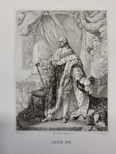 Gravure ancienne XIXe LOUIS XVI Roi de France CALLET/MULLER 24x32cm