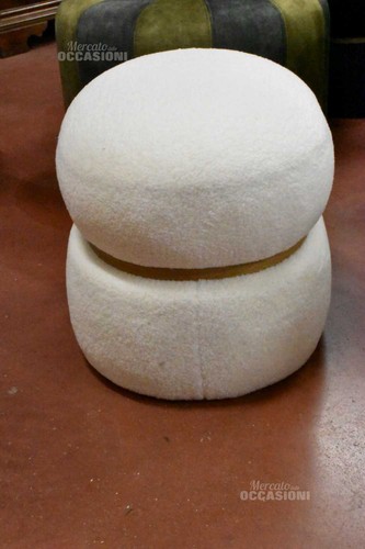 Pouf blanc rond - pouf,