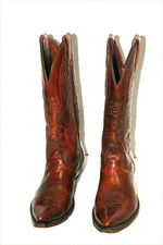MEXICANA Western Boots Tout Cuir Verni Brillant Marron Nuancé T 37 TBE