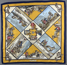 Magnifique foulard vintage  Hermès   "  Voyage en Russie   "