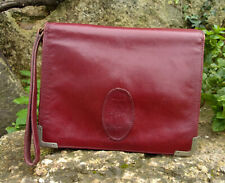Ancienne pochette sacoche Must de Cartier Cuir bordeaux