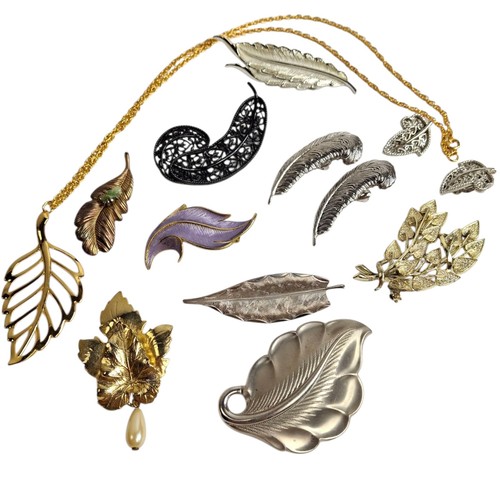 Vintage jewelry lot leaf - vintage,