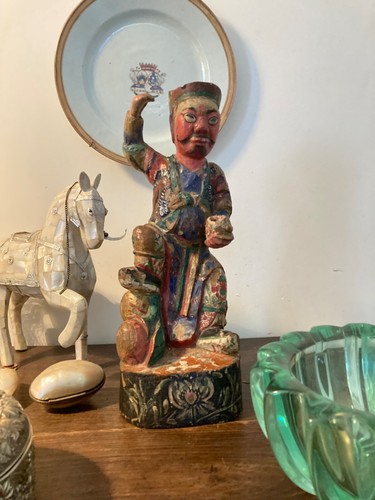 Statuette bois sculpté - en,