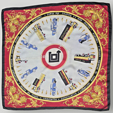 Vintage Rare Collectible Pure Silk Scarf Pablicité Calberson Petite Accident 70s