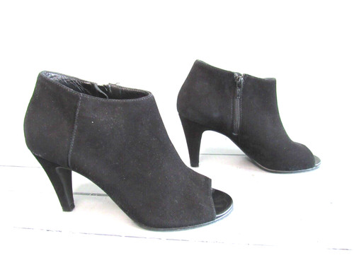 Escarpins daim noir open - , toe